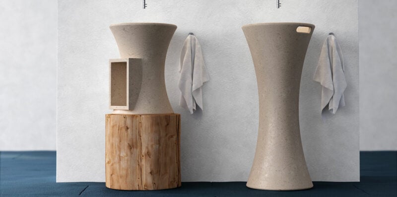 bagni rivestiti in marmo dedalo 1 lavabi a colonna moderni e circolari