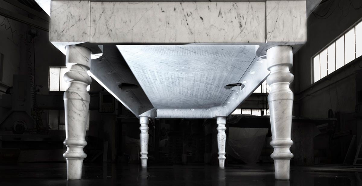 biliardo alleggerito in marmo