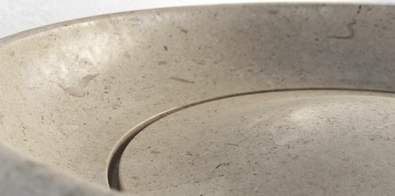 lavabo rotondo in pietra Cremaluna