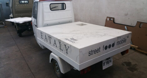 Small Food Truck Marble Inlaid Covering for Eataly Manhattan