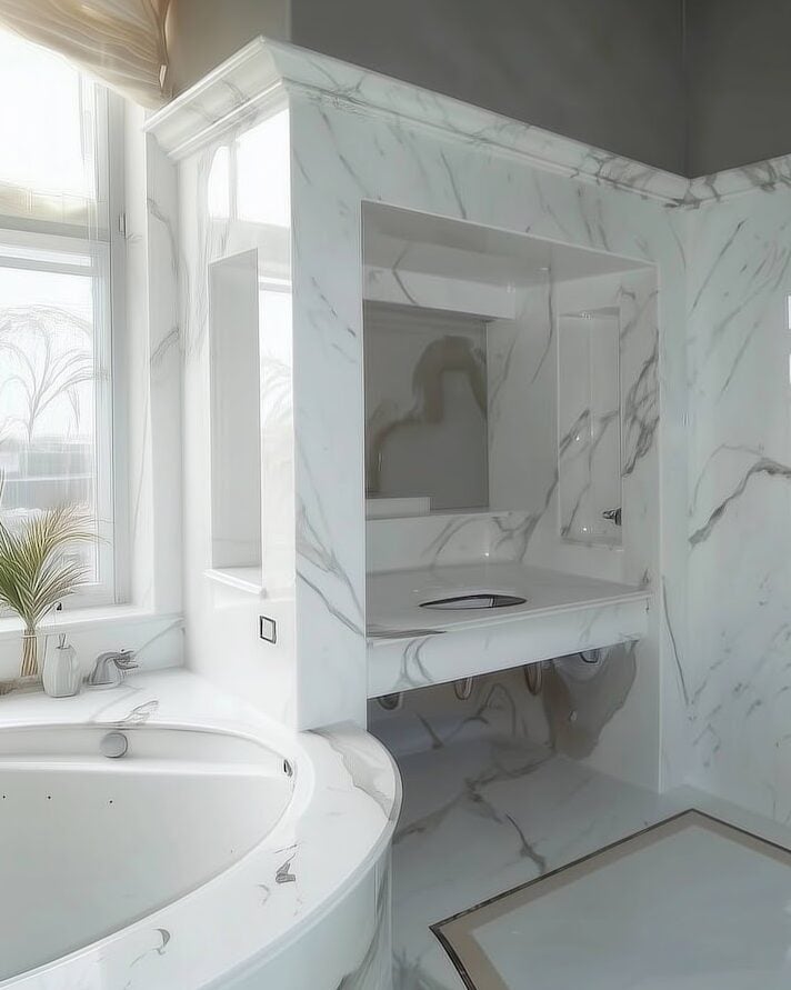 bagno su misura in marmo di carrara