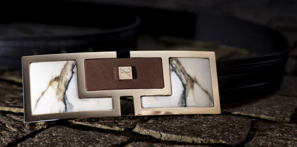 buckle marble leather gold