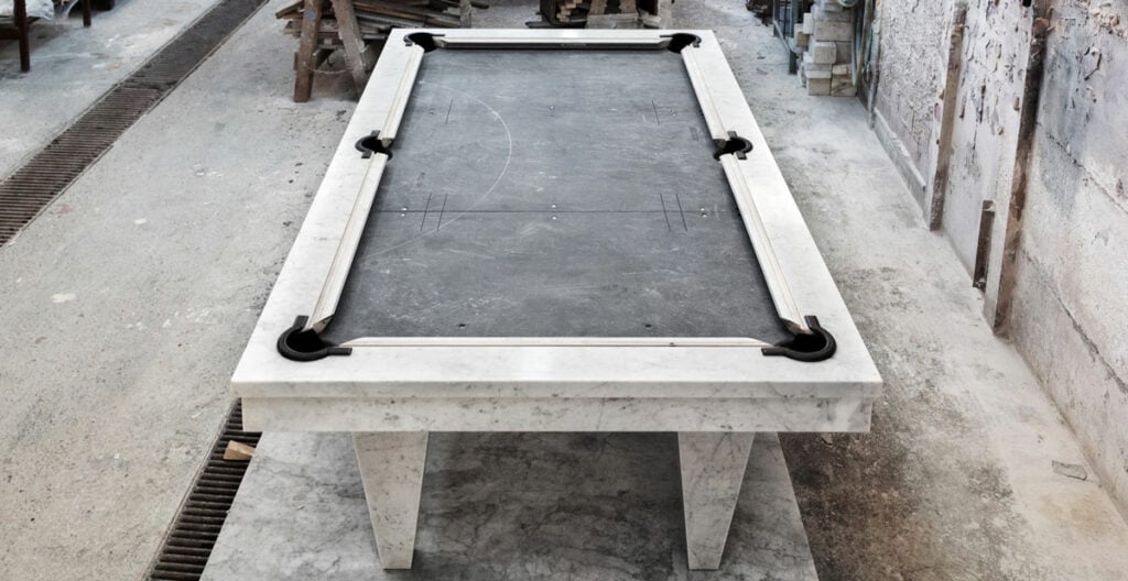 carrara marble billiard by dedalo stone