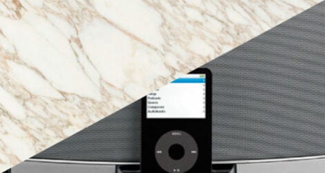 Integrated Audio Speakers in Marble Wall Covering