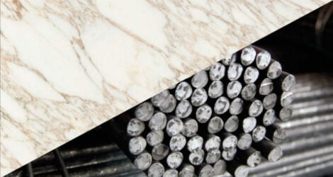 Metal supports and Stainless Steel Bars for interiors Marble Wall Cladding