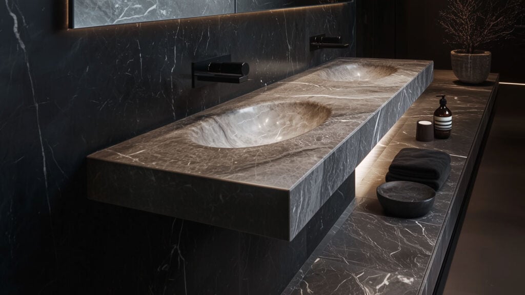 double wall mounted sink