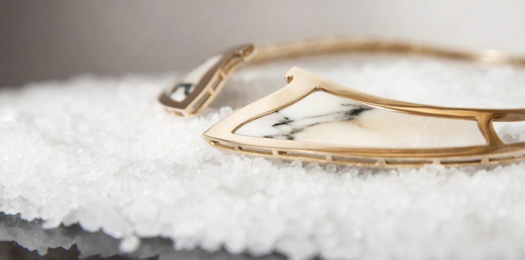 Gold and marble necklace