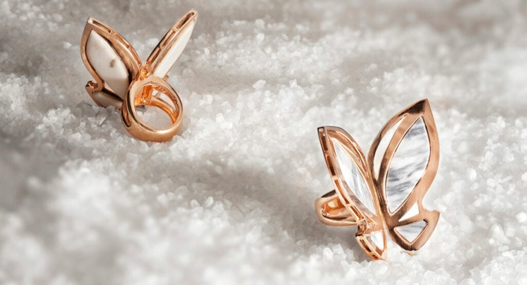 gold and marble rings