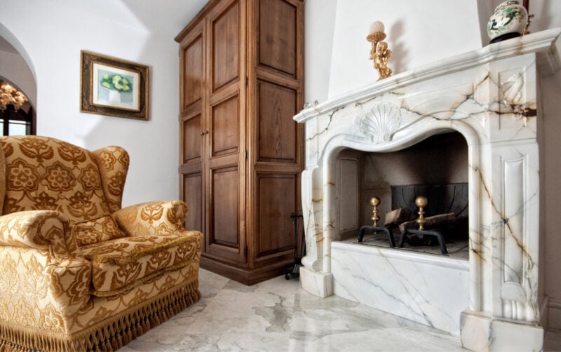 marble fireplace