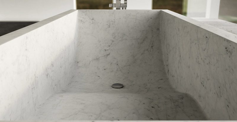 carrara marble bathtub
