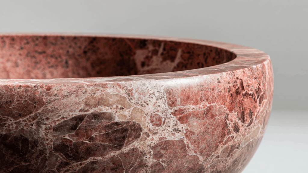 red marble washbasin