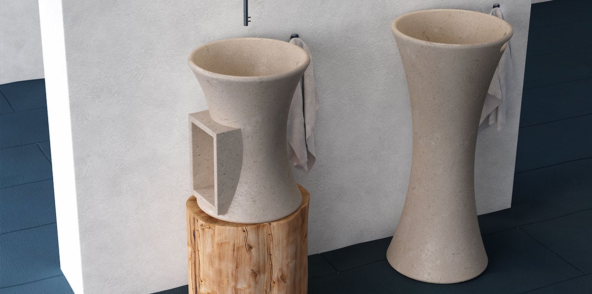 round washbasin sink in lightened marble tino 003