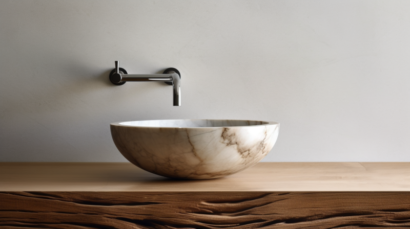 sink with wood top