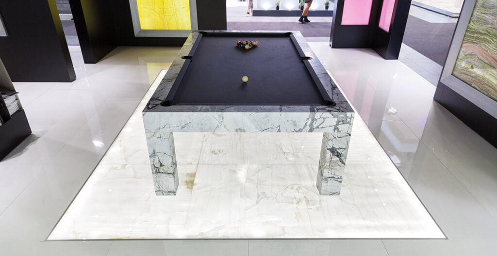 marble billiard table quadra by dedalo stone marmomac 2018 best communicator award iceberg blue 003