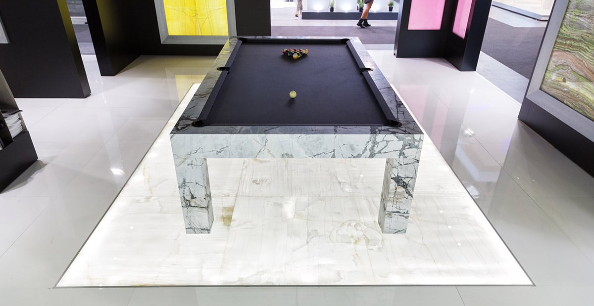marble billiard table quadra by dedalo stone marmomac 2018 best communicator award iceberg blue 003