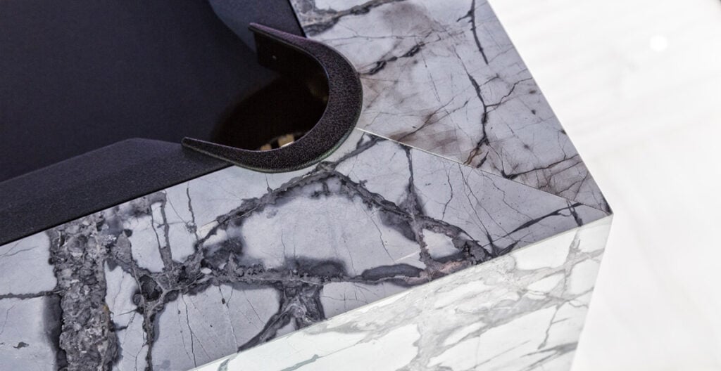 pool table in marble quadra by dedalo stone marmomac 2018 best communicator award iceberg blue 008