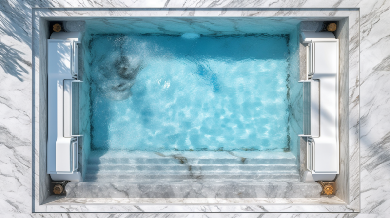 marble swimming pool with hydromassage