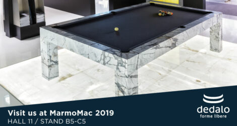 dedalo marmomac 2019 verona bathroom and living design in marble - pool table