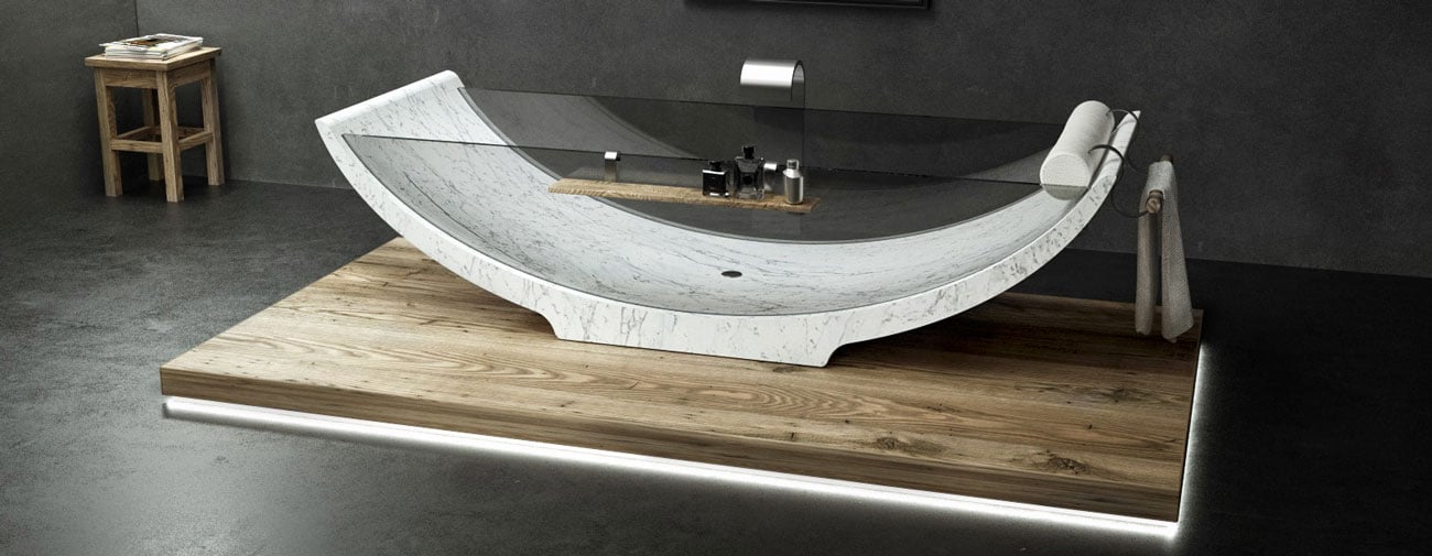 carrara-marble-bathtub-lira modern marble bathtub