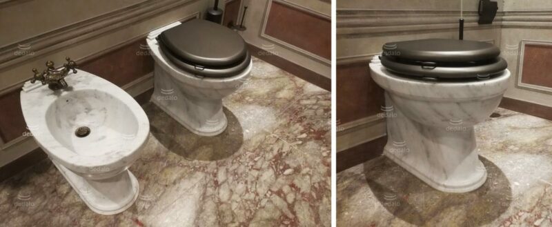 White marble toilet fixtures