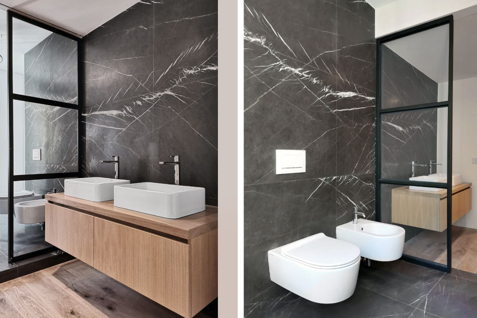 gray marble bathroom