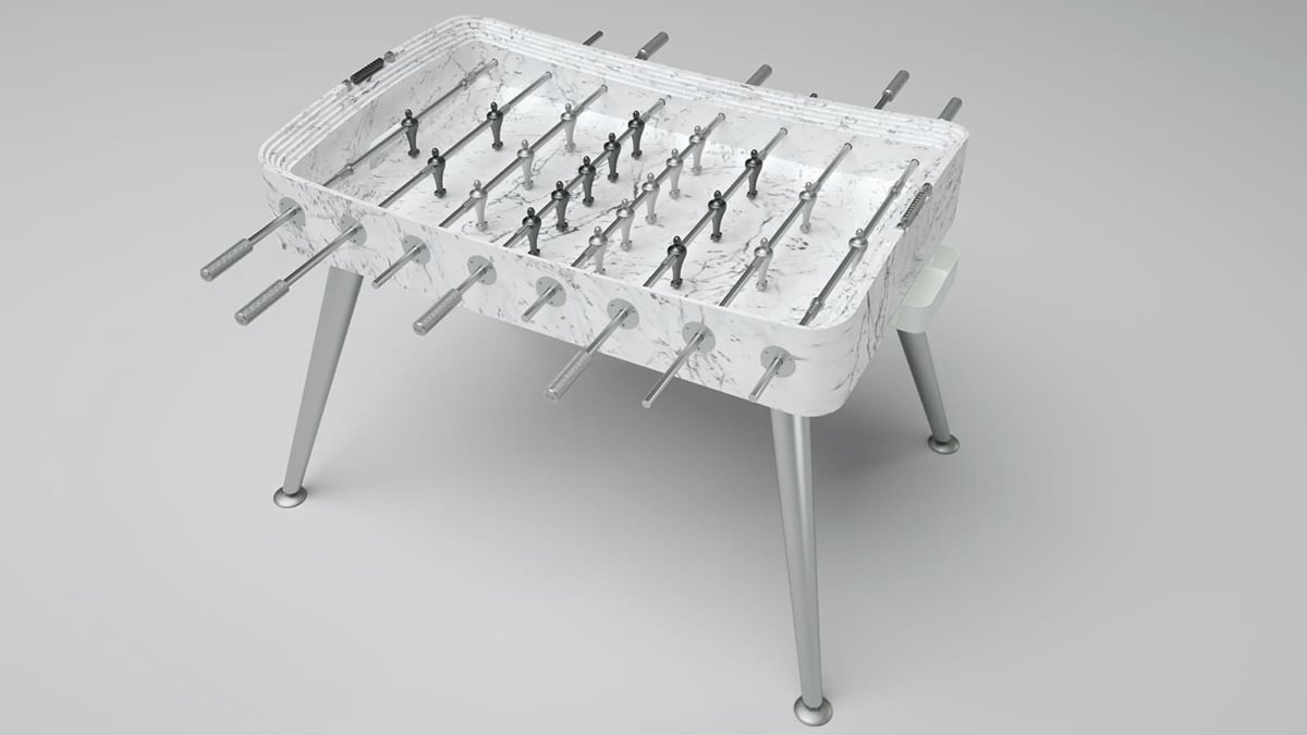 biliardino di design in marmo