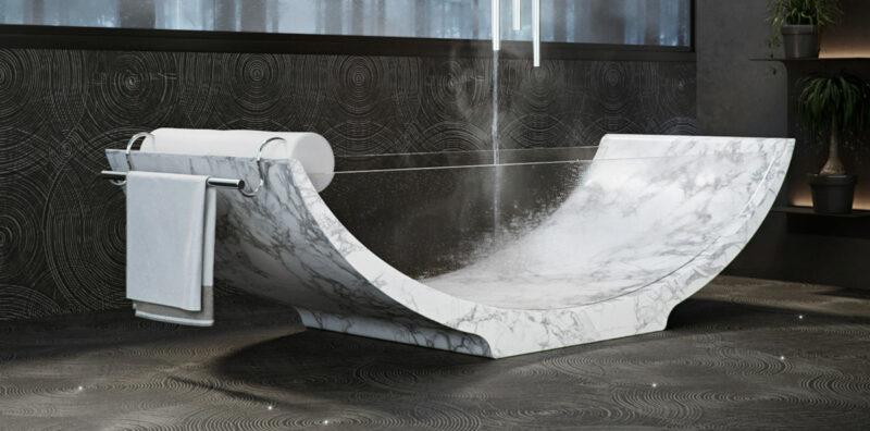 badewanne aus marmor und glas lira