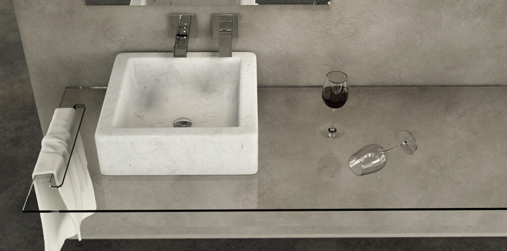 marmor waschbecken fuer badezimmer modell quadra by dedalo stone