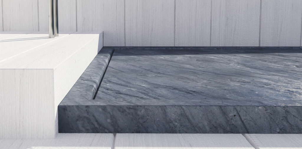 moderne duschwanne aus marmor quadra