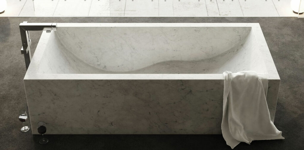 rechteck badewanne aus marmor onda