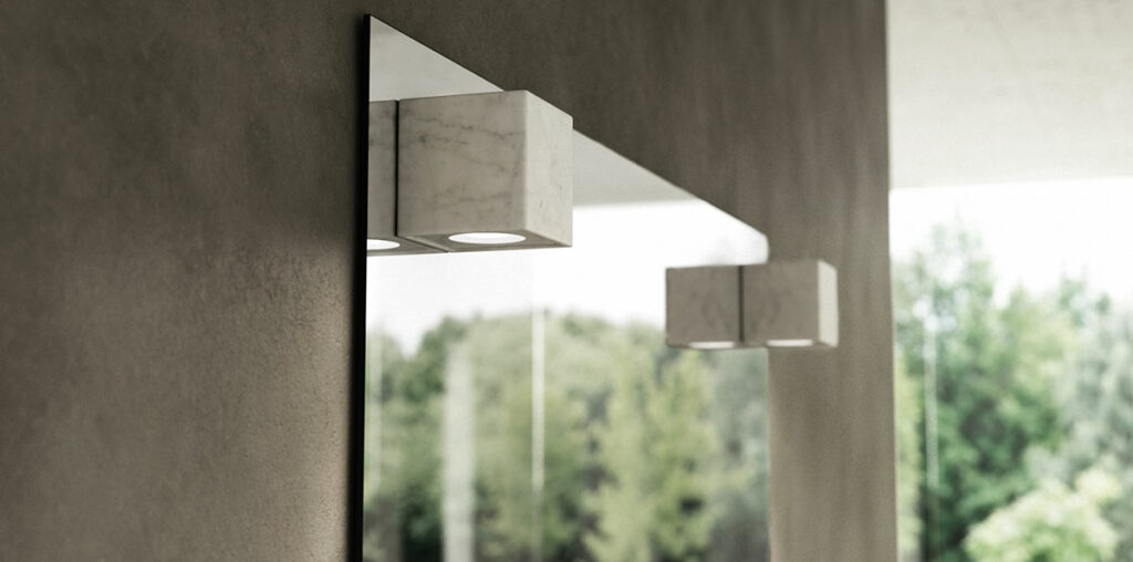 spiegel mit lichtpunkten aus marmor by dedalo stone tondo