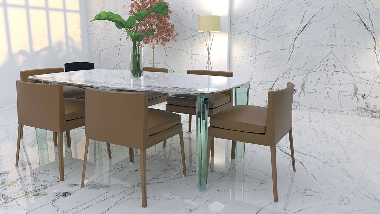 Marble Veins, sinuous lines of color that cross stones. Dedalo Stone