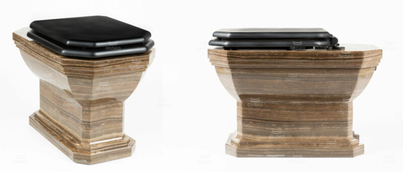 sanitarobjekte aus schwarzem marmor bidet und wc aus dunklem marmor