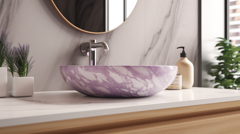 purple marble sink