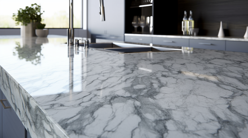 top cucina marmo grigio