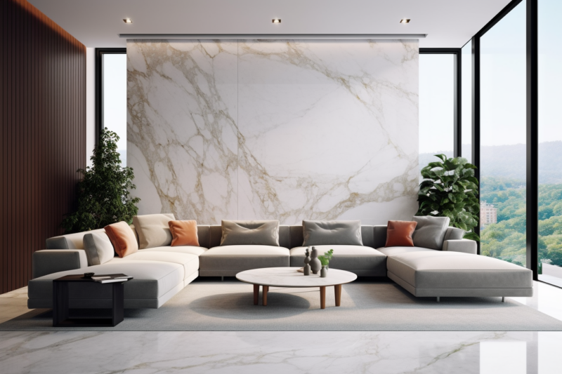white marble living room