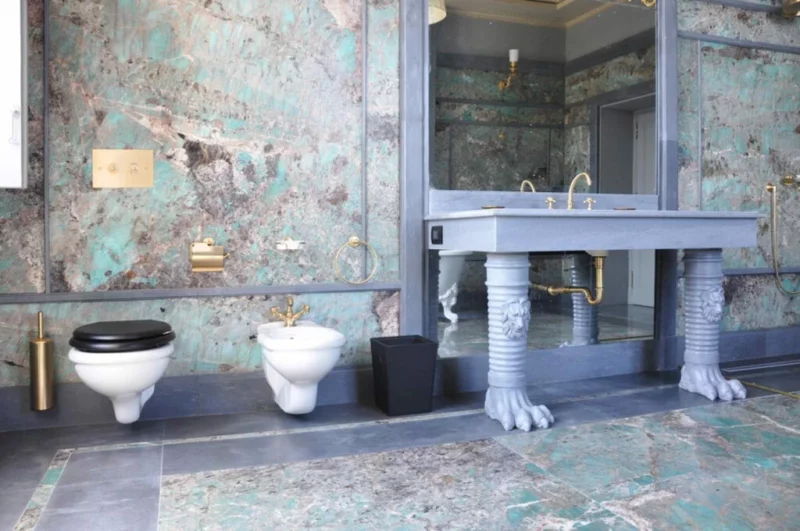 gray and green marble tiles