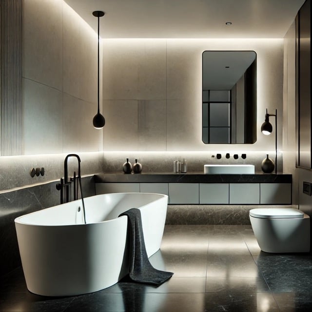 bagno moderno con vasca