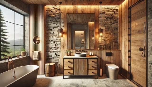 bagno moderno in legno