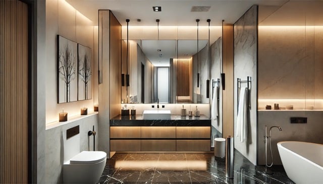 bagno moderno marmo