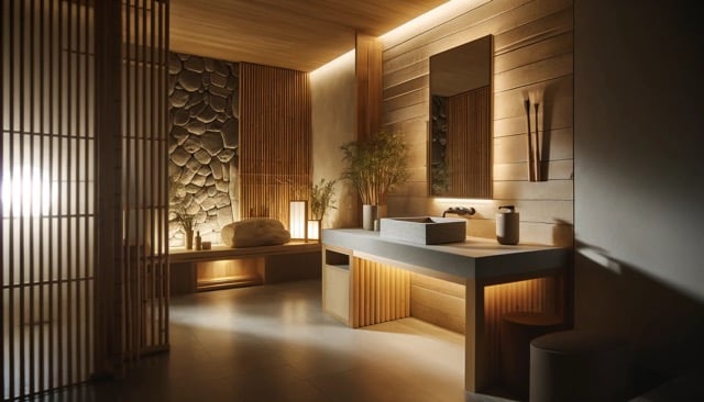 bagno moderno minimal scuro