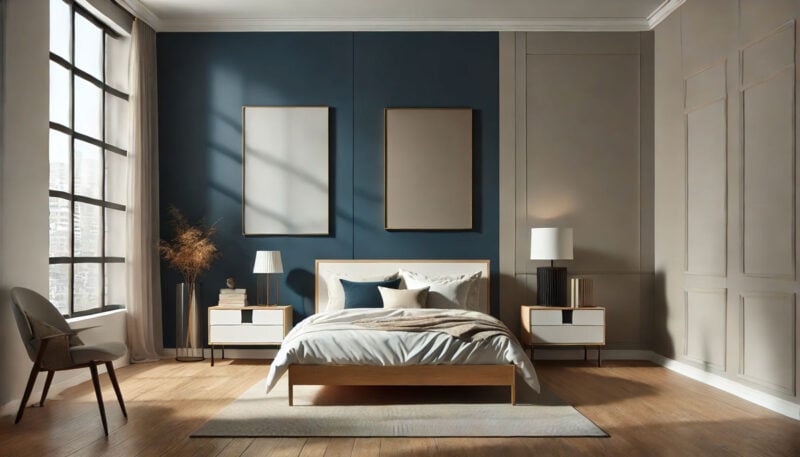 contrasto di colori camera da letto