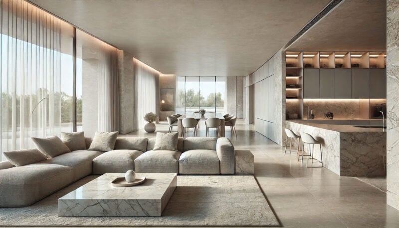 open space arredamento marmo