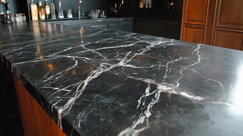 cucine con top in marmo nero
