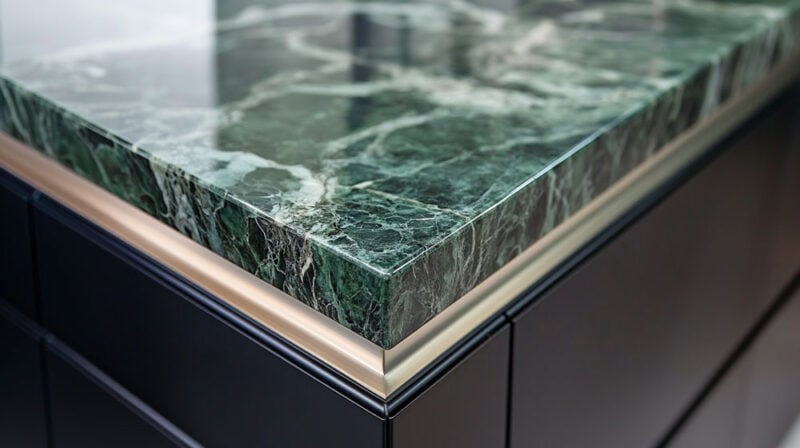 cucine con top in marmo verde alpi