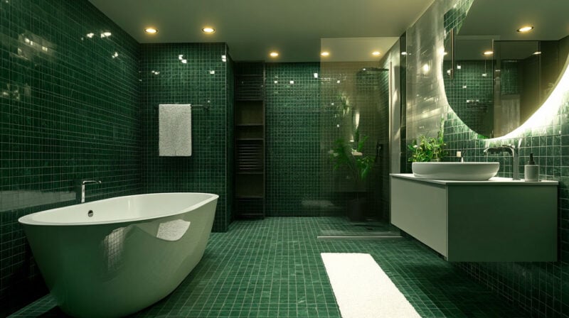 doccia con piastrelle design