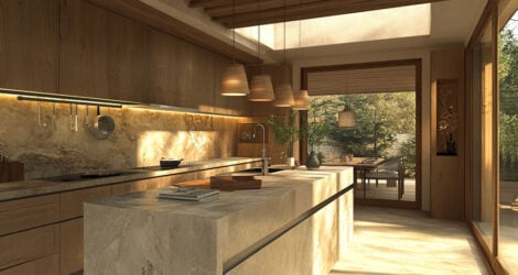 kitchens with marble countertops