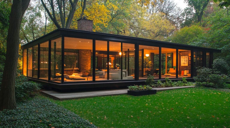 modern villa in the forest