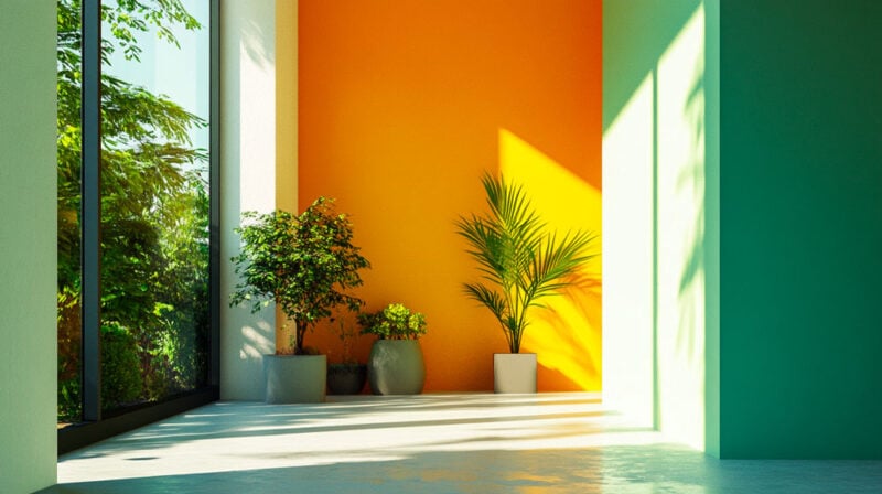 pareti combinazione colori audaci