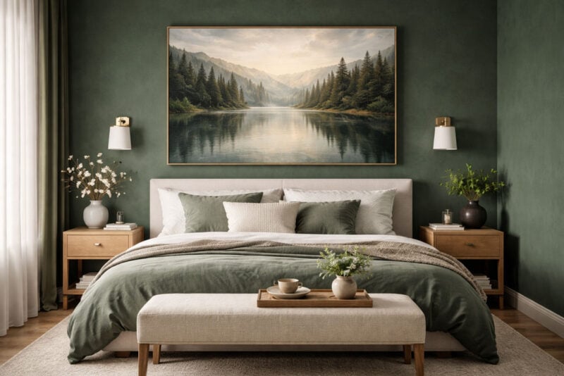 appendere un quadro in camera da letto